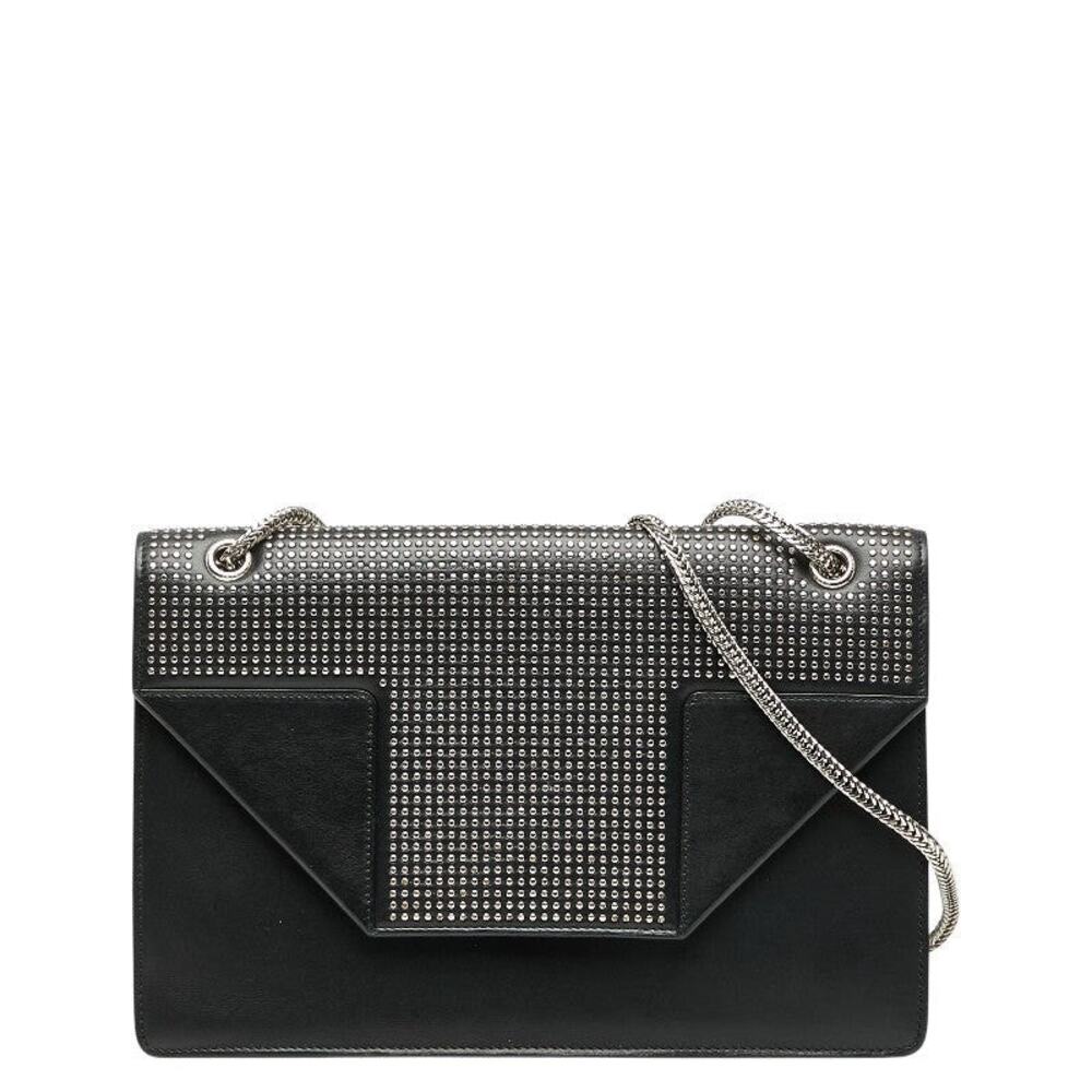 Saint Laurent Leather Betty Studded Chain Shoulder Bag Black
